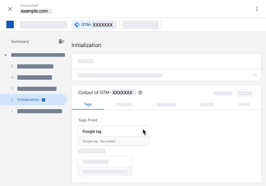 Screenshot of the Google Tag Assistant showing a successfully configured Google tag